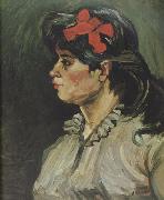 Vincent Van Gogh Portrait of a Woman with rde Ribbon (nn04) oil painting